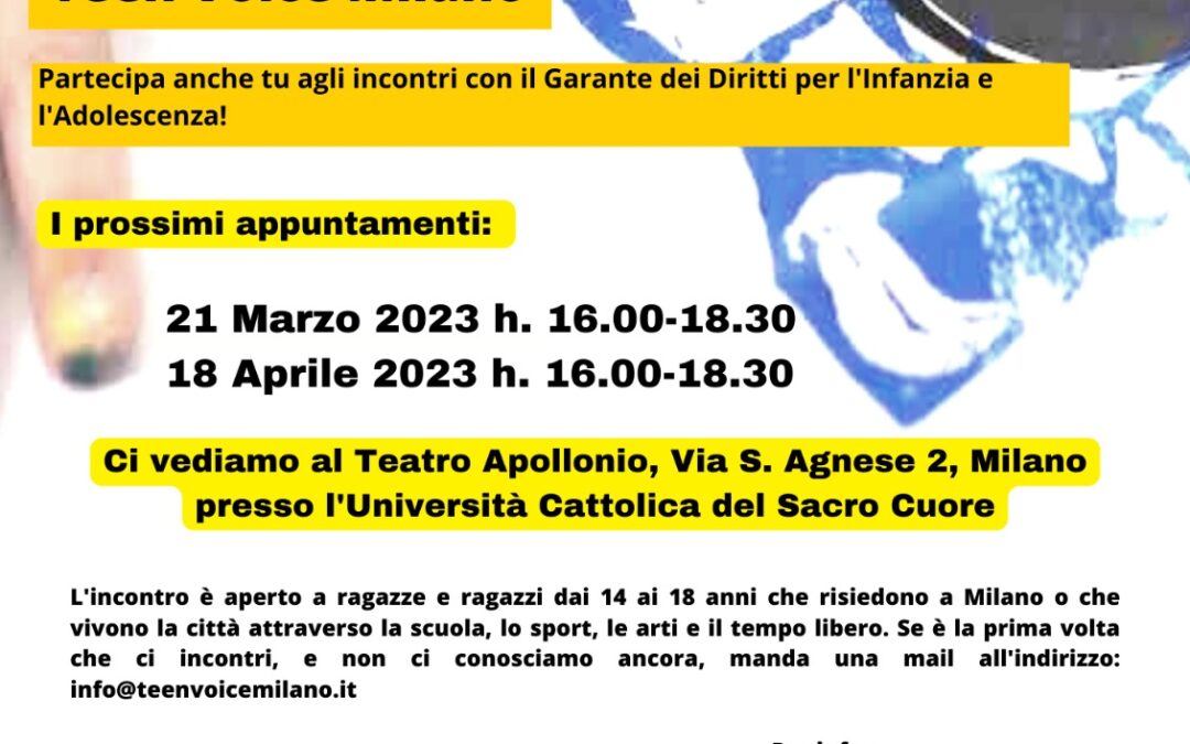 Incontri con il Garante dei diritti per l’infanzia e l’adolescenza